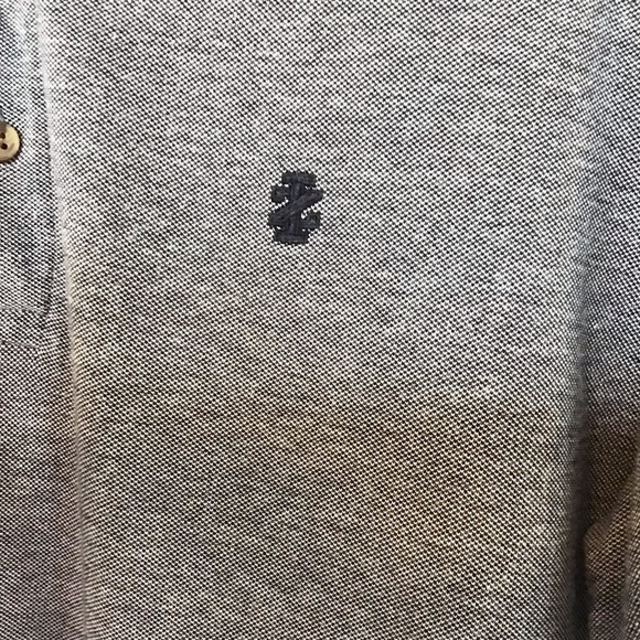 Mens Izod Polo Shirt, short sleeve, large, grey color. - Picture 3 of 8